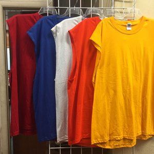 Lot of 5 JERZEES Mens 3XL 100% Cotton Muscle Shirt